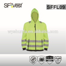 Sweat à capuche pour homme, vêtements de sécurité réfléchissante à haute visibilité en gros, conforme à EN ISO 20471 CLASSE 3